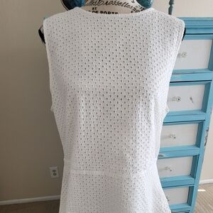Gap white eyelet peplum top.